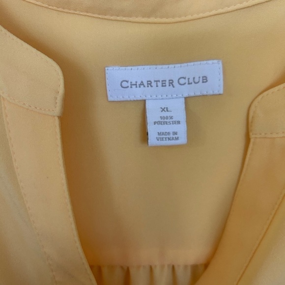 NWT charter club, XL, endless Summer, yellow sleeveless blouse - Picture 3 of 5